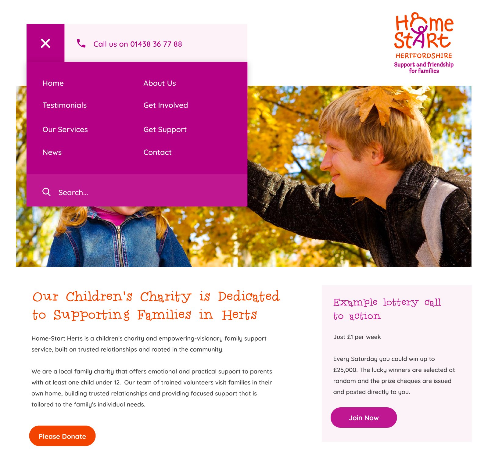 Home-Start Website Mockup