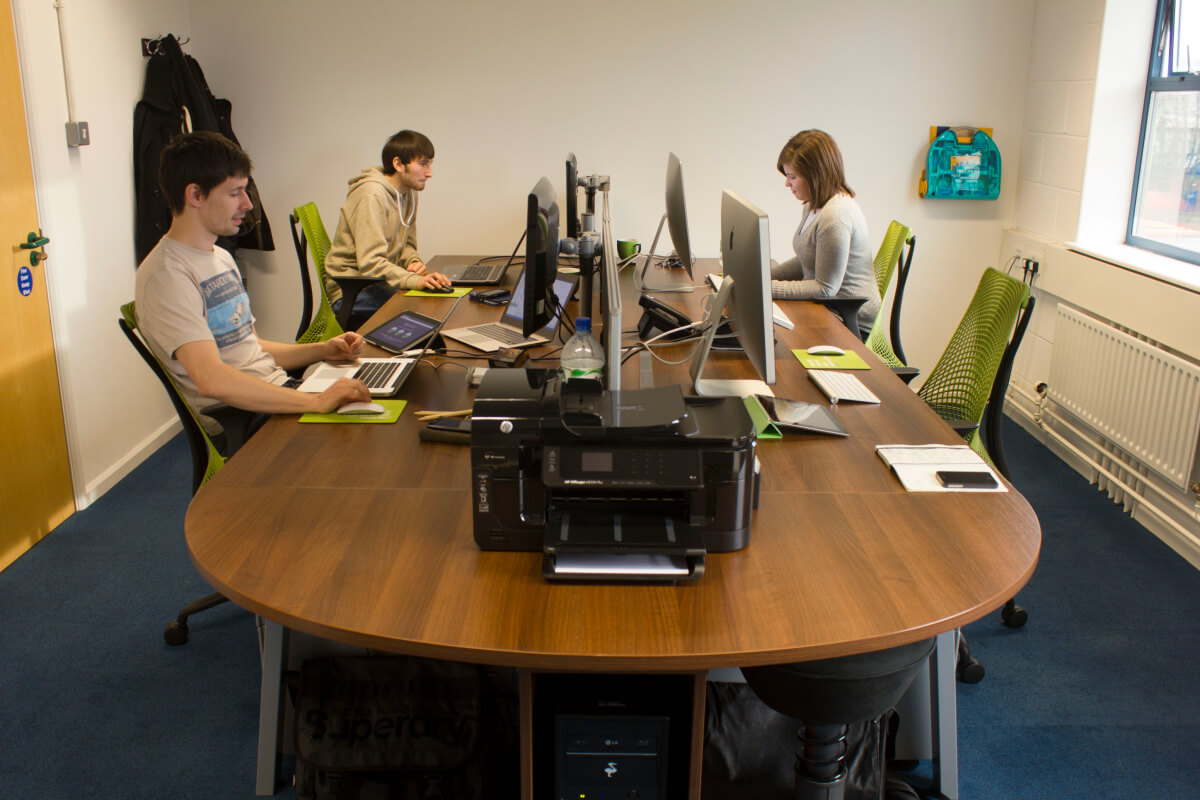 Our first office, pictured in early 2013